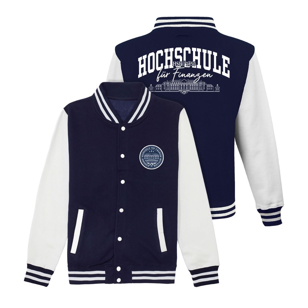 Unisex Collegejacket, navy/ white